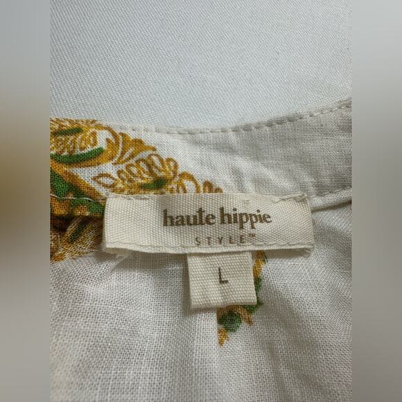 NWT Haute Hippie Linen Blend Short Sleeve and Wide Leg Set Size Large - Picture 15 of 16